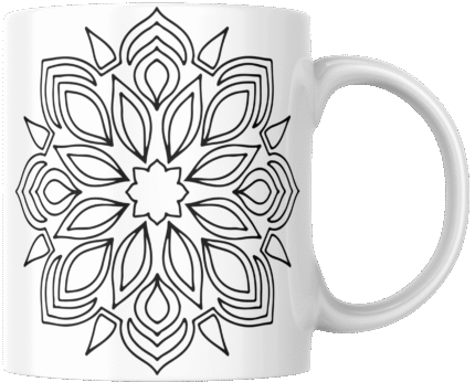 Mandala Printed Ceramic Mug | Coffee Mug | Tea Mug | Milk Mug | Designer Mug | 330 ml, Microwave & Dishwasher Safe | Mug for Kids | Mug for Friend, Birthday Gift