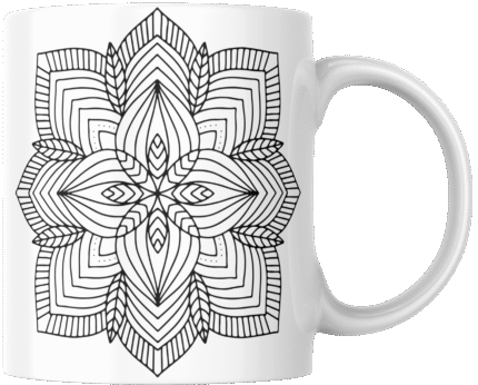 Mandala Printed Ceramic Mug | Coffee Mug | Tea Mug | Milk Mug | Designer Mug | 330 ml, Microwave & Dishwasher Safe | Mug for Kids | Mug for Friend, Birthday Gift