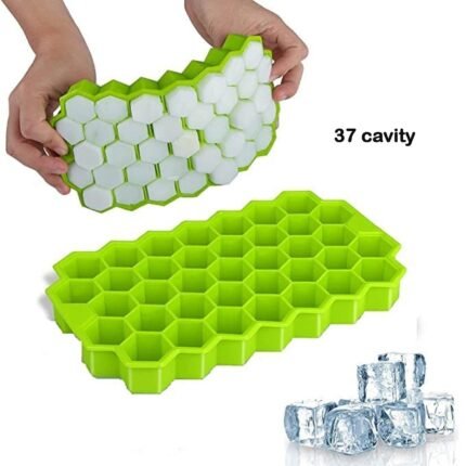 Flexible Silicone Honeycomb Ice Cube Mould Tray 37 Cavity Multicolor Ice Tray for Whiskey, Cocktails, and Beverages